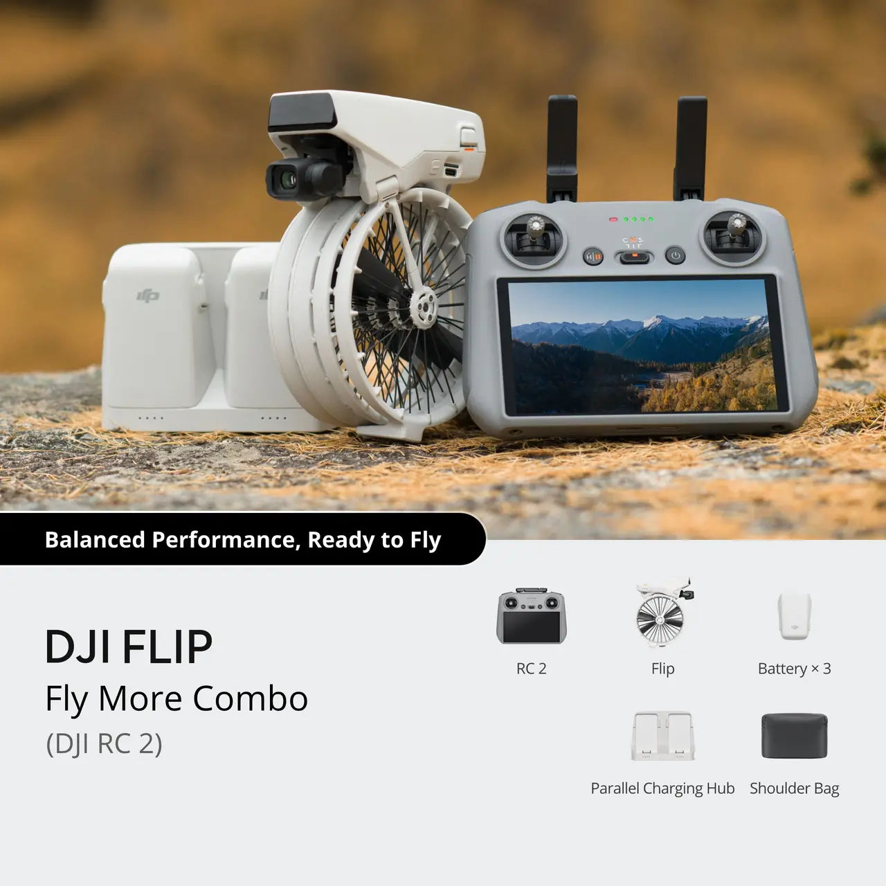 DJI Flip Drone (RC 2 with Fly More Combo)