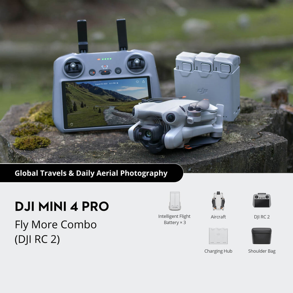 DJI Mini 4 Pro Drone Plus Series, 34 Min Fly More Combo with RC 2 Controller